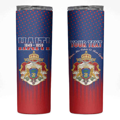 Personalized Anpi an Ayiti Skinny Tumbler Imperial Coat Of Arms Flag Style