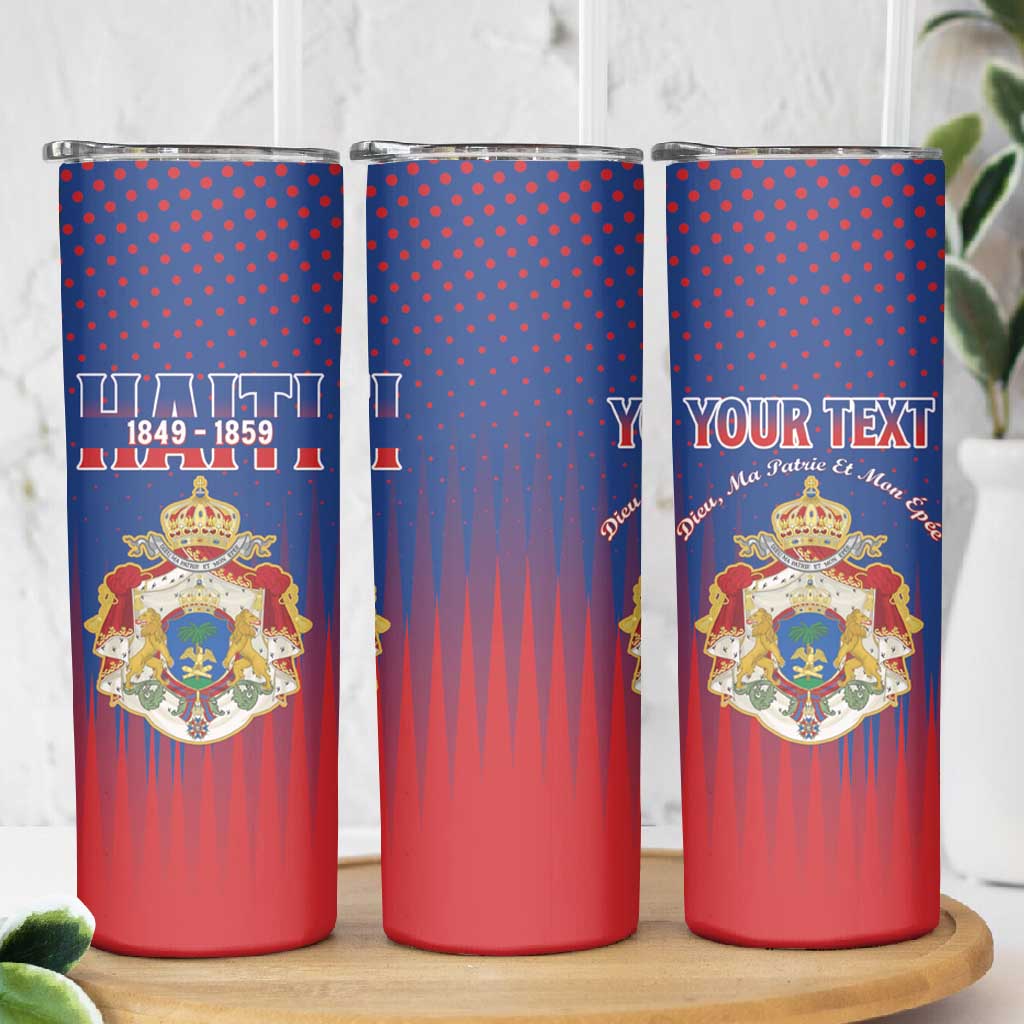 Personalized Anpi an Ayiti Skinny Tumbler Imperial Coat Of Arms Flag Style