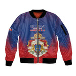 Personalized Anpi an Ayiti Sleeve Zip Bomber Jacket Imperial Coat Of Arms Flag Style