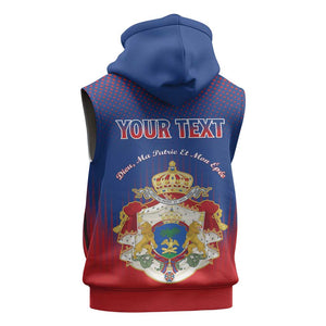 Personalized Anpi an Ayiti Sleeveless Hoodie Imperial Coat Of Arms Flag Style - African Pride