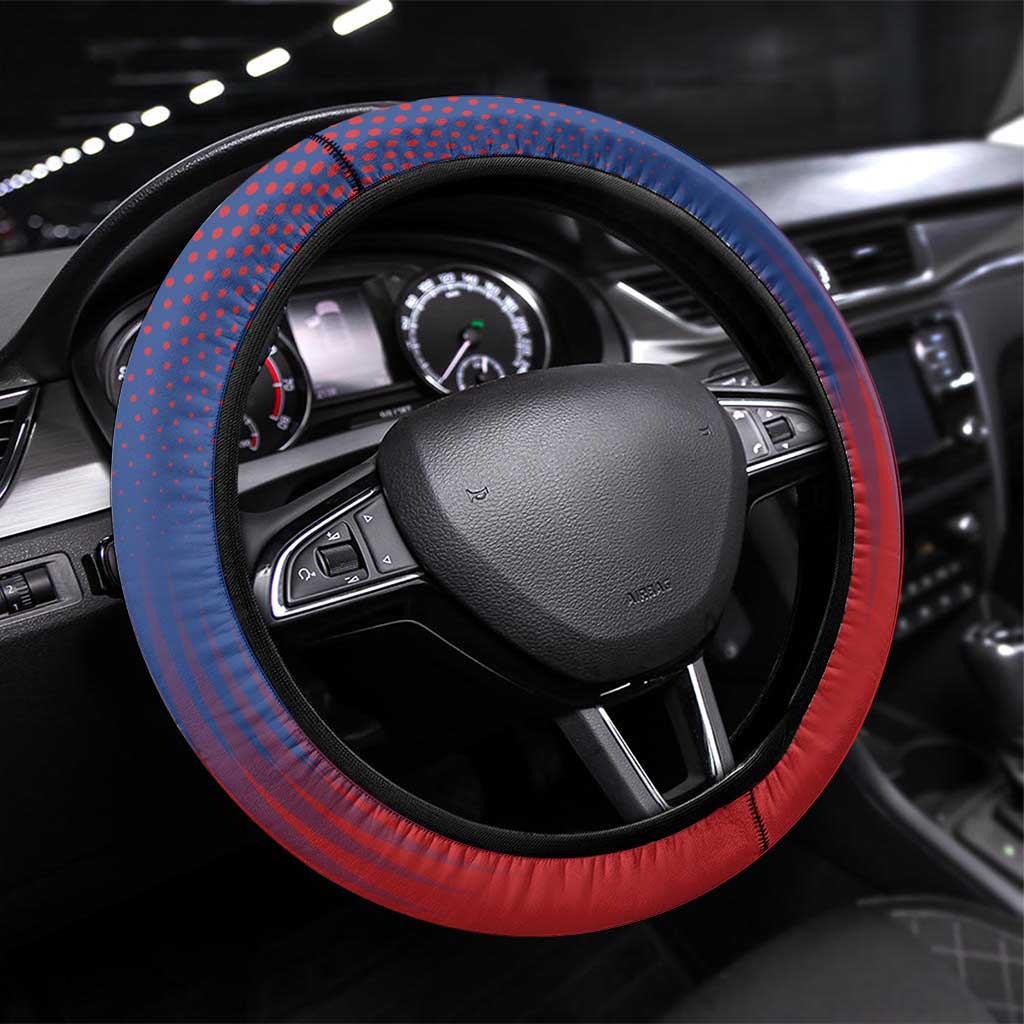 Anpi an Ayiti Steering Wheel Cover Imperial Coat Of Arms Flag Style