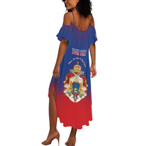Personalized Anpi an Ayiti Summer Maxi Dress Imperial Coat Of Arms Flag Style