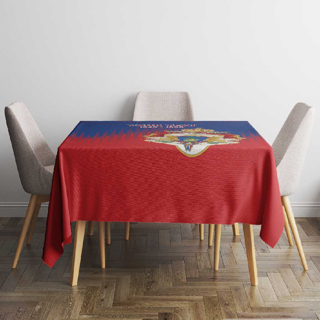 Personalized Anpi an Ayiti Tablecloth Imperial Coat Of Arms Flag Style