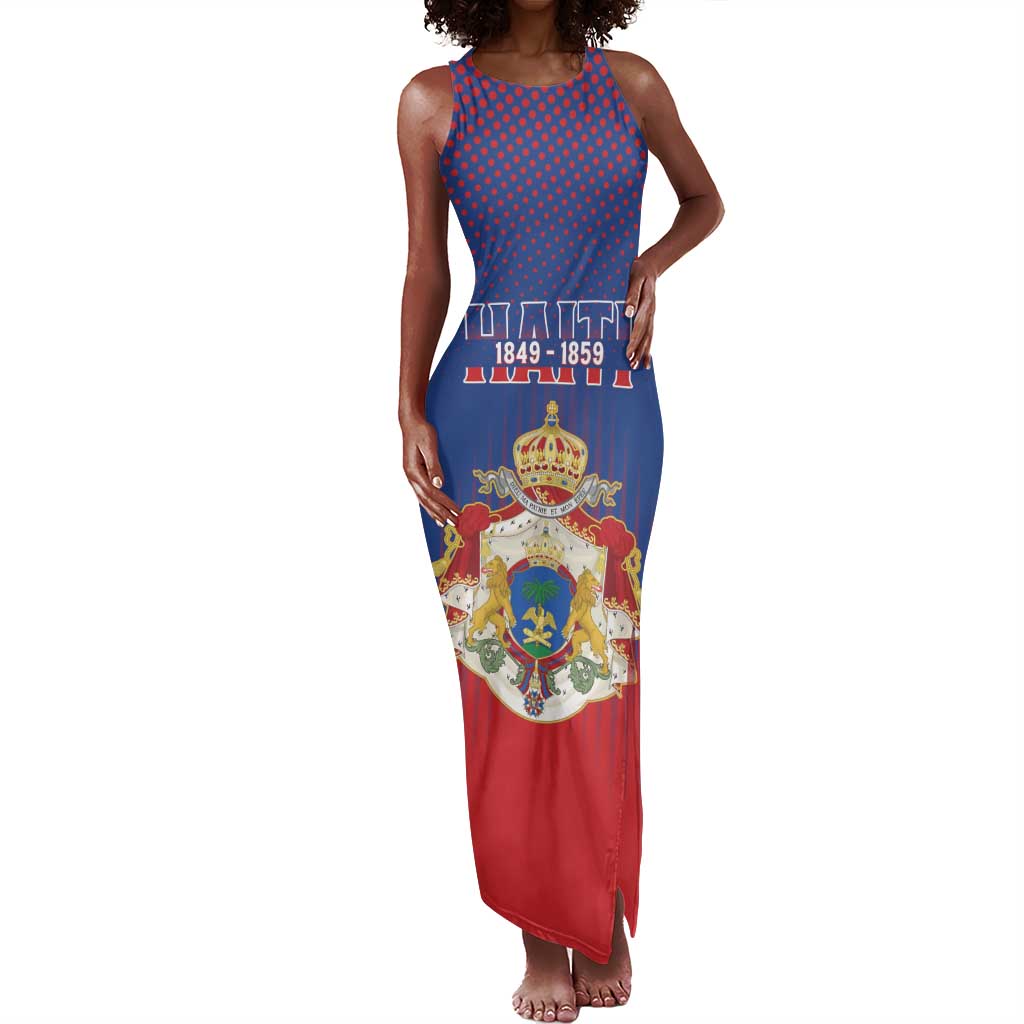 Personalized Anpi an Ayiti Tank Maxi Dress Imperial Coat Of Arms Flag Style