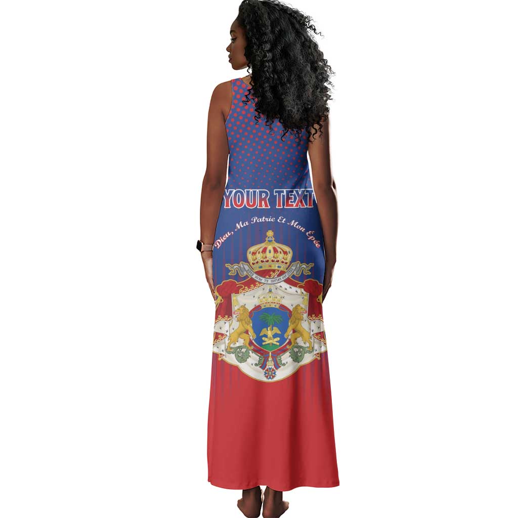 Personalized Anpi an Ayiti Tank Maxi Dress Imperial Coat Of Arms Flag Style