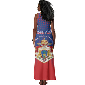 Personalized Anpi an Ayiti Tank Maxi Dress Imperial Coat Of Arms Flag Style