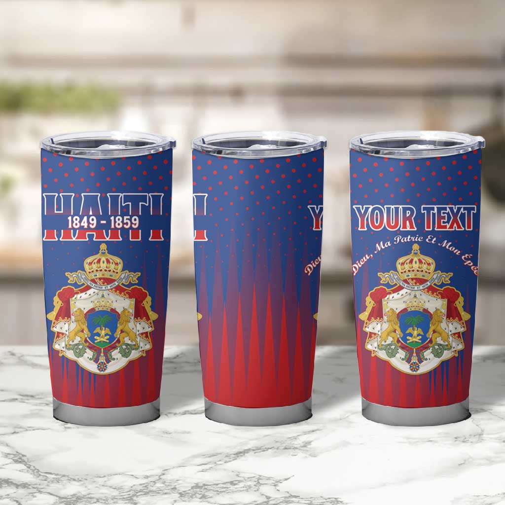 Personalized Anpi an Ayiti Tumbler Cup Imperial Coat Of Arms Flag Style