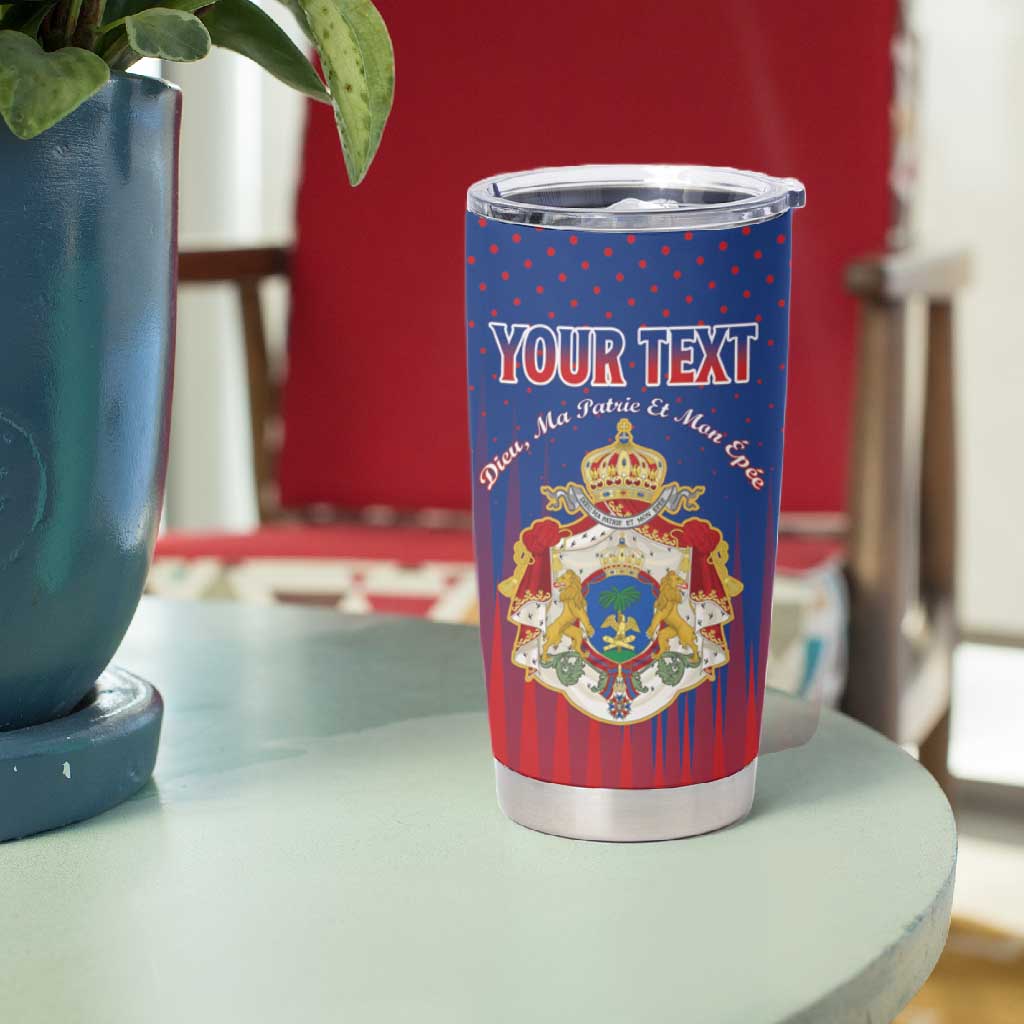 Personalized Anpi an Ayiti Tumbler Cup Imperial Coat Of Arms Flag Style