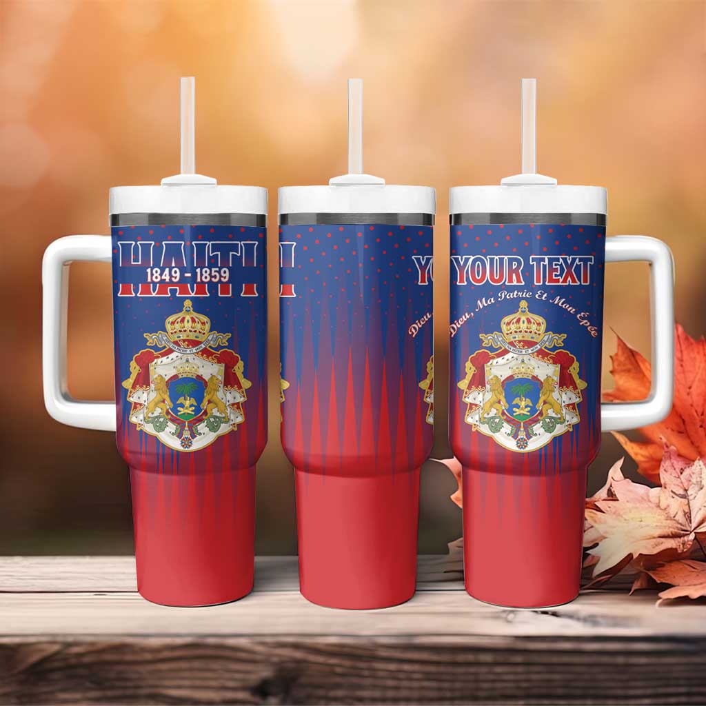 Personalized Anpi an Ayiti Tumbler With Handle Imperial Coat Of Arms Flag Style