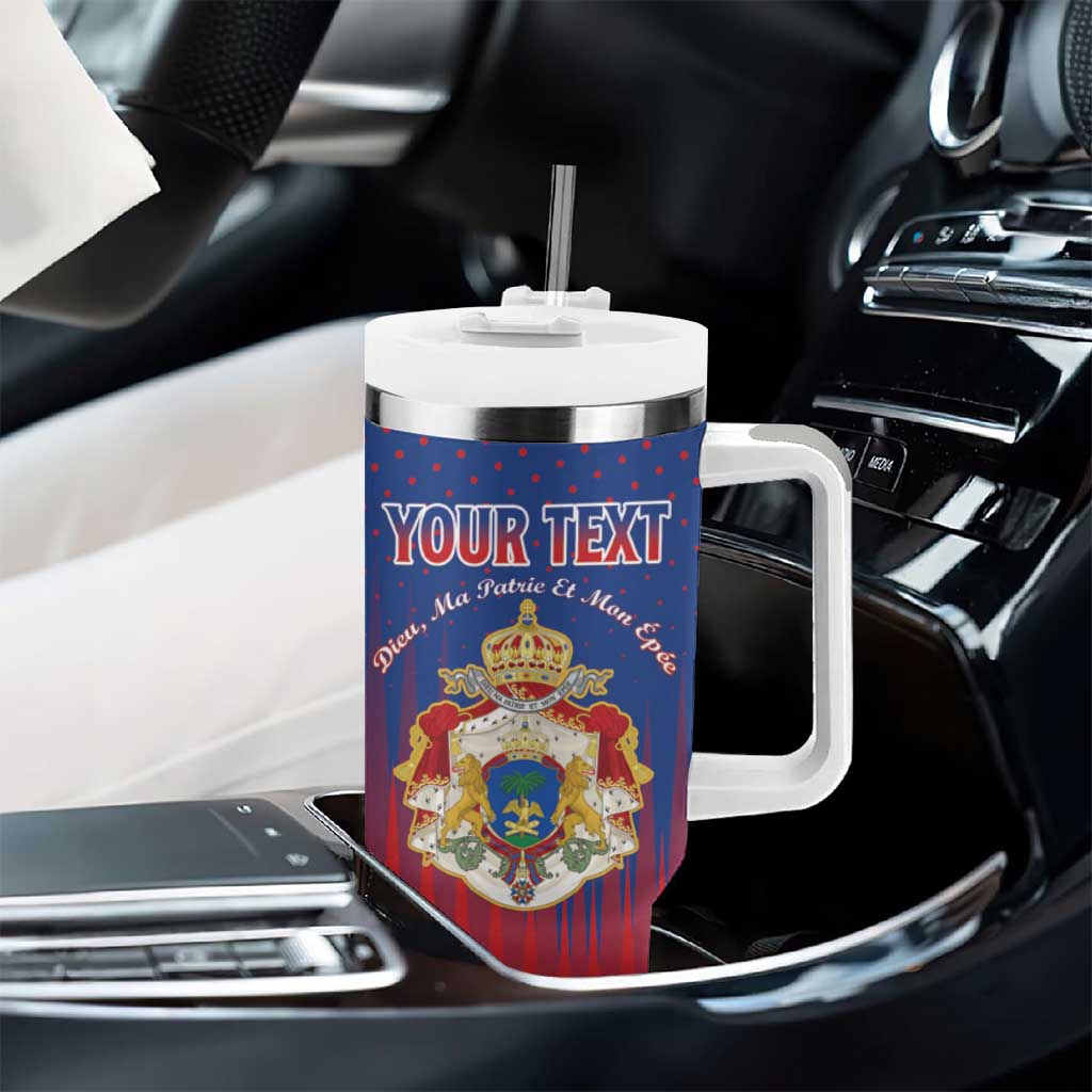 Personalized Anpi an Ayiti Tumbler With Handle Imperial Coat Of Arms Flag Style