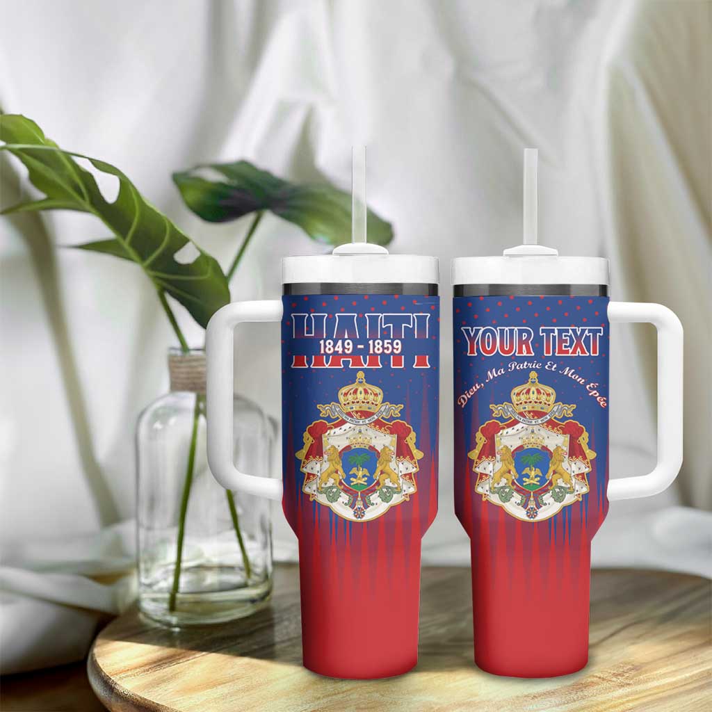 Personalized Anpi an Ayiti Tumbler With Handle Imperial Coat Of Arms Flag Style