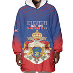 Personalized Anpi an Ayiti Wearable Blanket Hoodie Imperial Coat Of Arms Flag Style