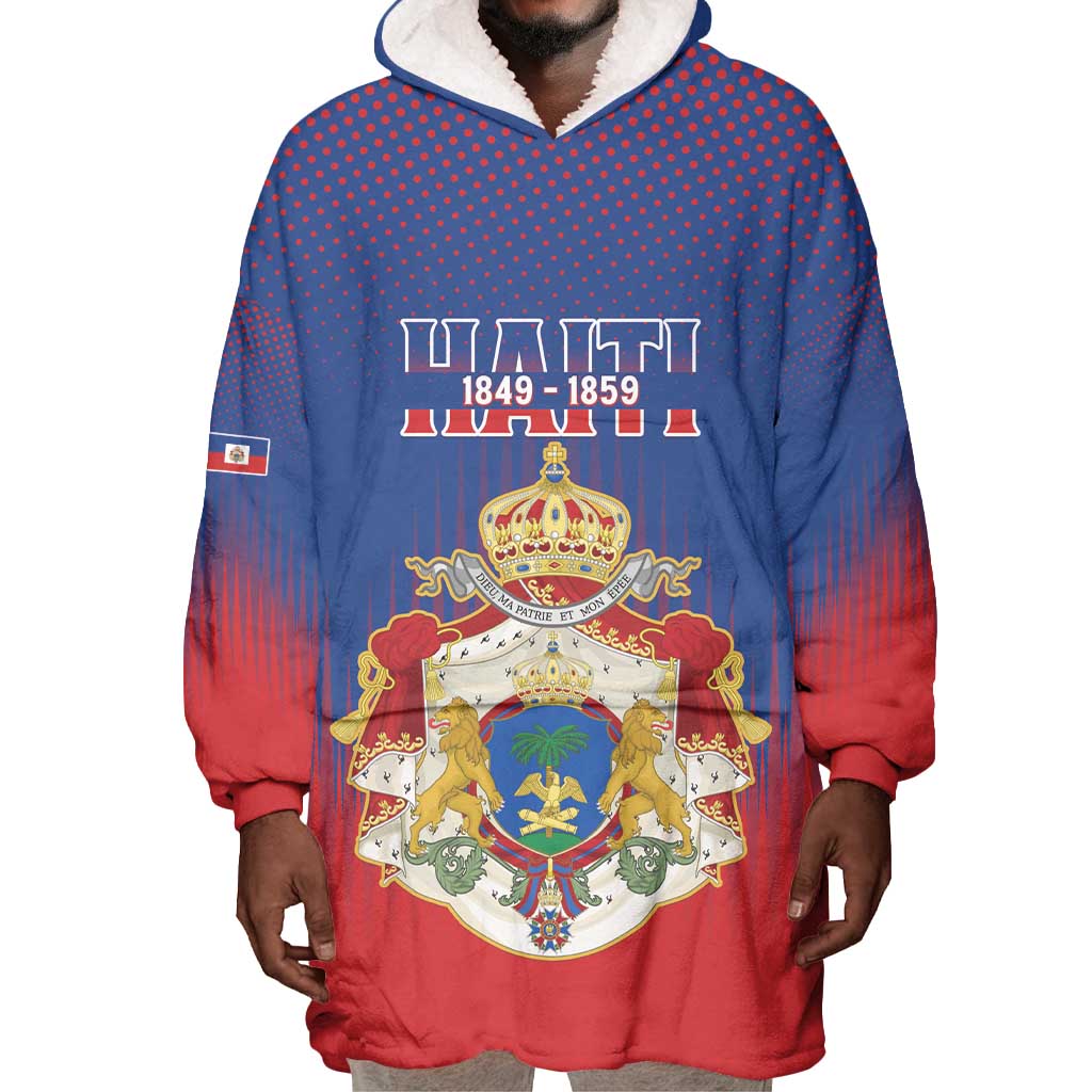 Personalized Anpi an Ayiti Wearable Blanket Hoodie Imperial Coat Of Arms Flag Style