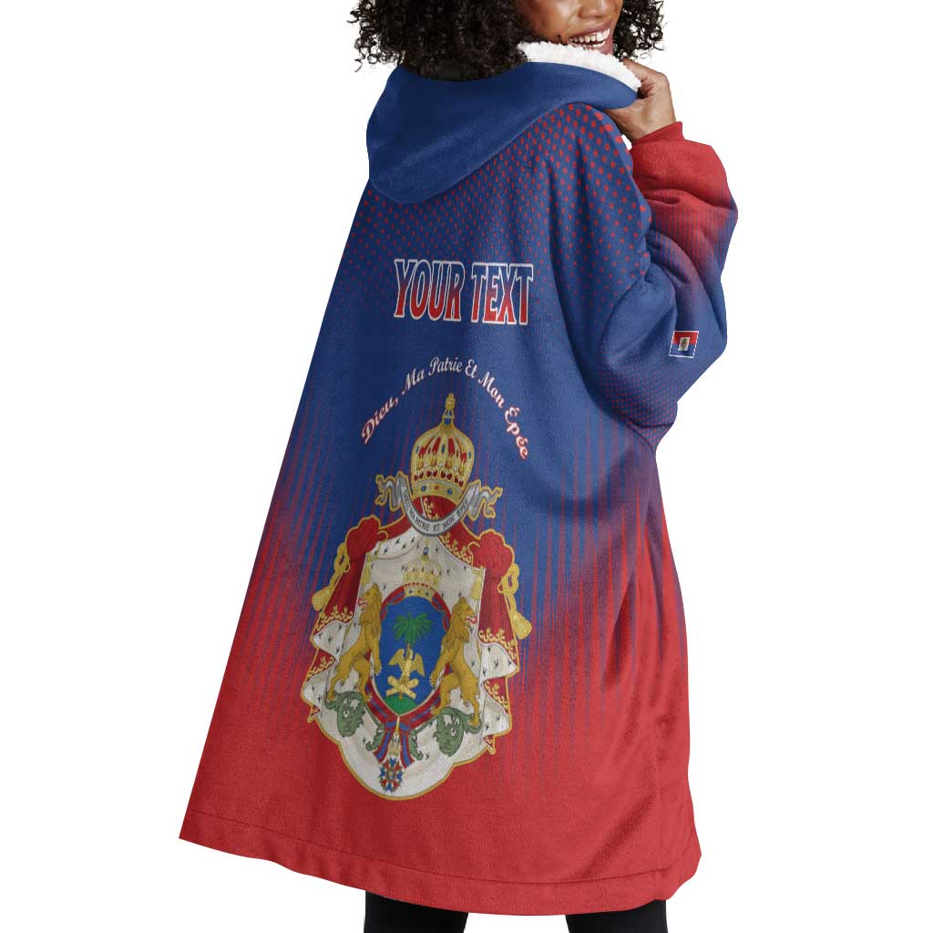 Personalized Anpi an Ayiti Wearable Blanket Hoodie Imperial Coat Of Arms Flag Style