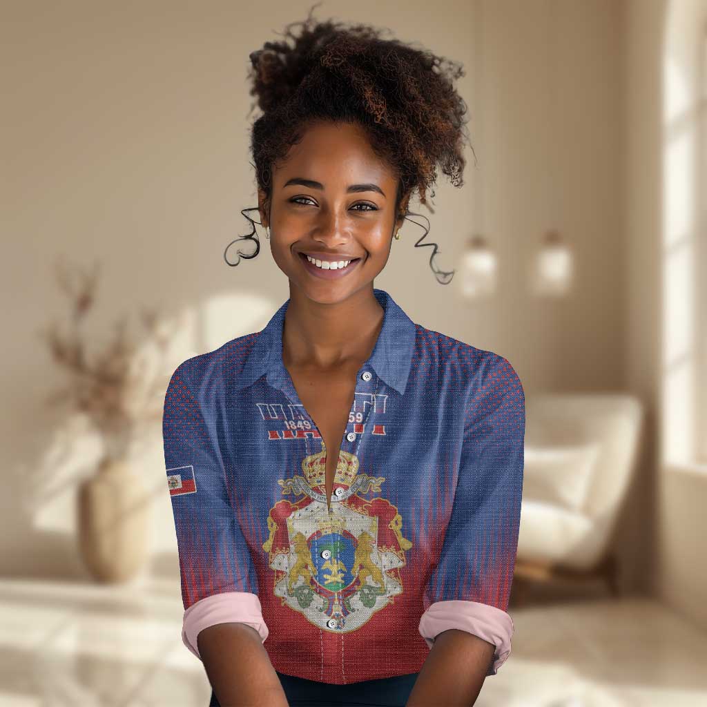 Personalized Anpi an Ayiti Women Casual Shirt Imperial Coat Of Arms Flag Style