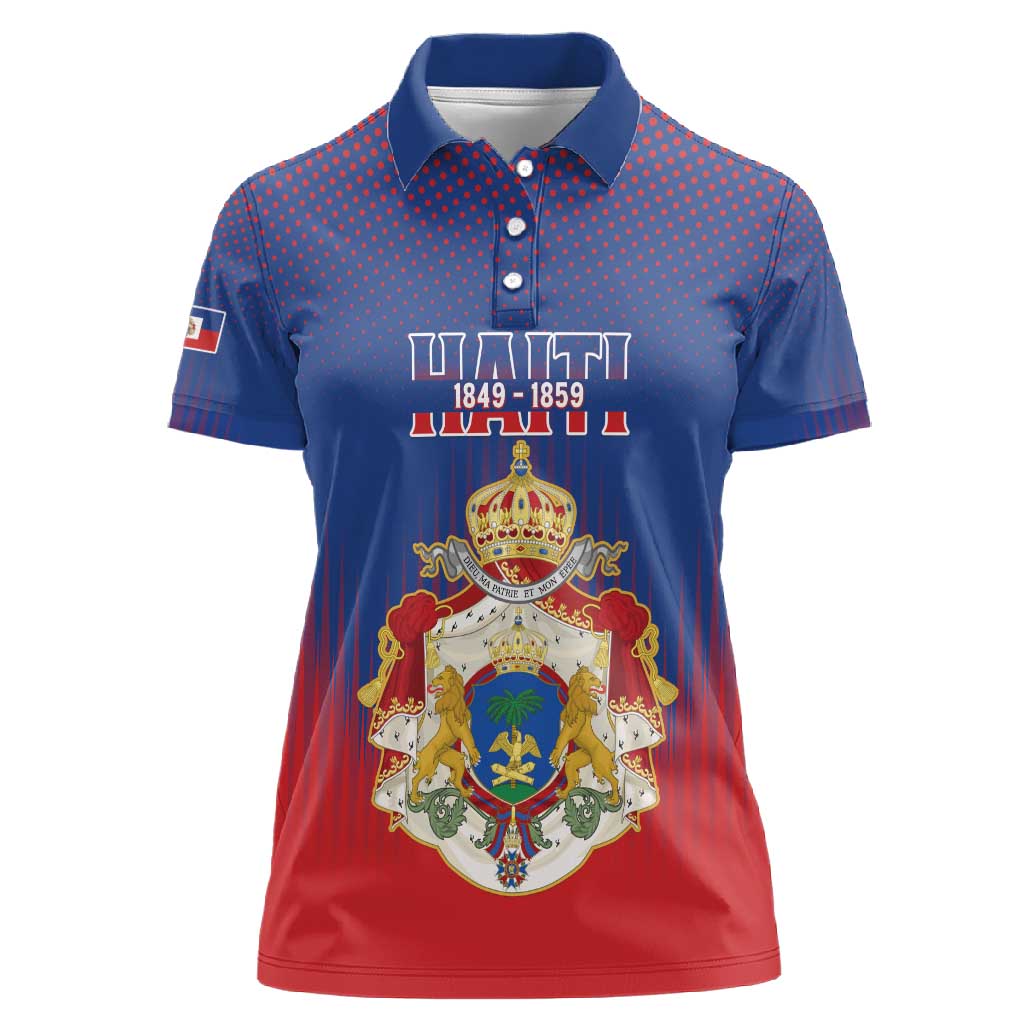 Personalized Anpi an Ayiti Women Polo Shirt Imperial Coat Of Arms Flag Style