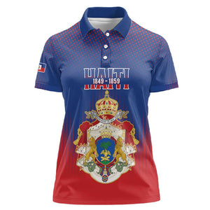 Personalized Anpi an Ayiti Women Polo Shirt Imperial Coat Of Arms Flag Style