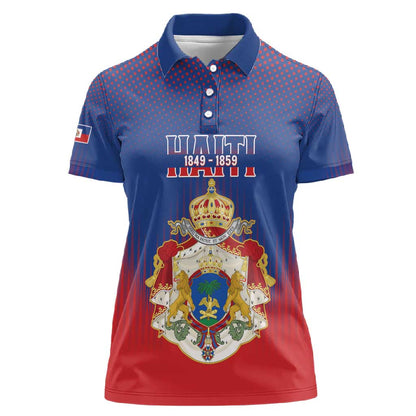 Personalized Anpi an Ayiti Women Polo Shirt Imperial Coat Of Arms Flag Style