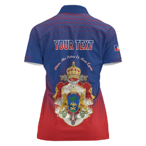 Personalized Anpi an Ayiti Women Polo Shirt Imperial Coat Of Arms Flag Style