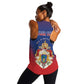 Personalized Anpi an Ayiti Women Racerback Tank Imperial Coat Of Arms Flag Style