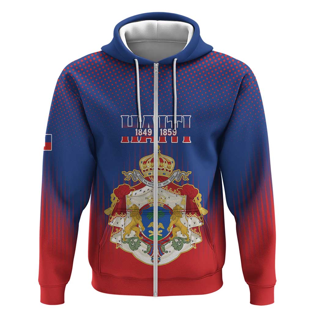 Personalized Anpi an Ayiti Zip Hoodie Imperial Coat Of Arms Flag Style