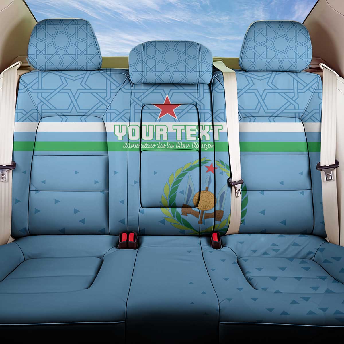 Custom Djibouti Football Back Car Seat Cover Go Champions