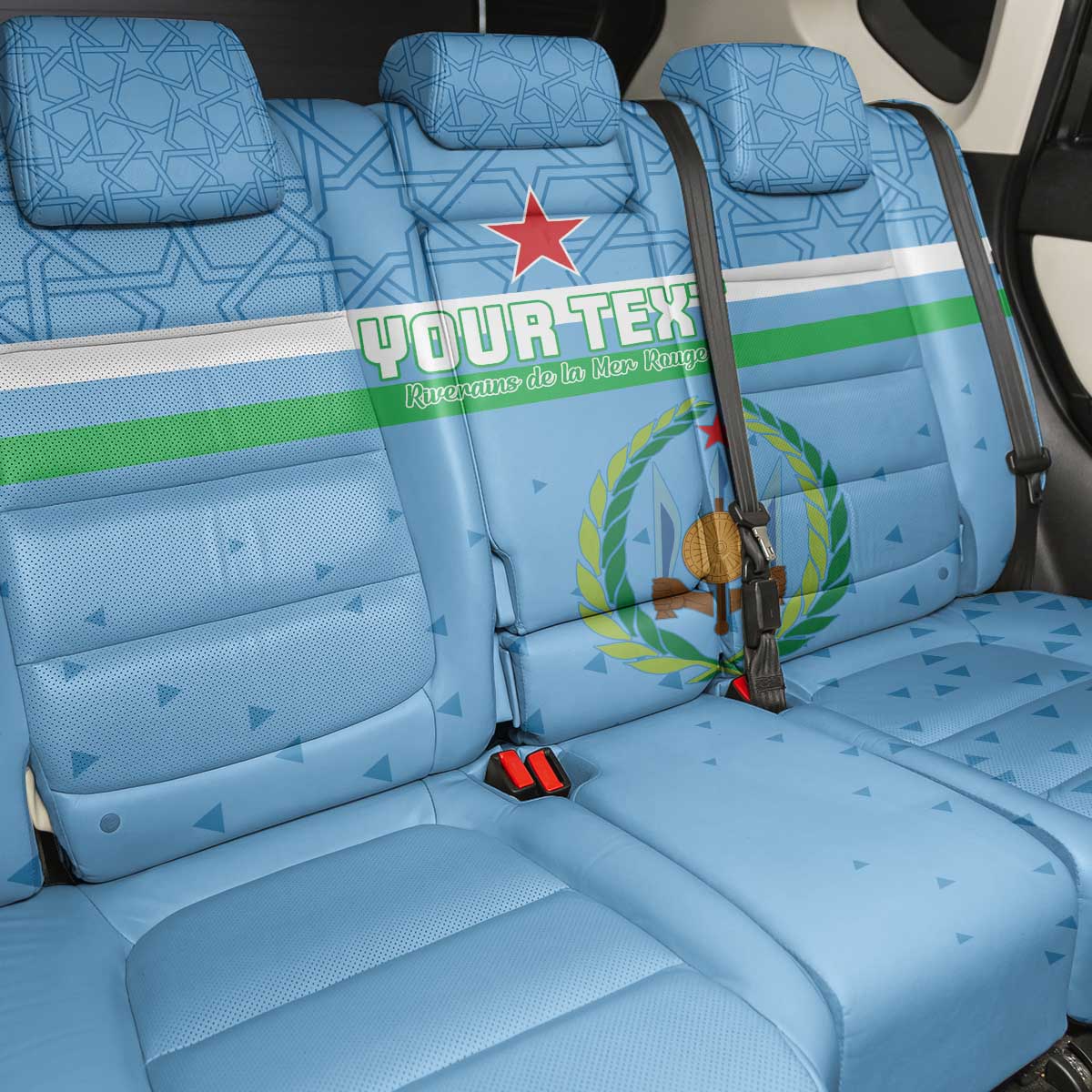 Custom Djibouti Football Back Car Seat Cover Go Champions
