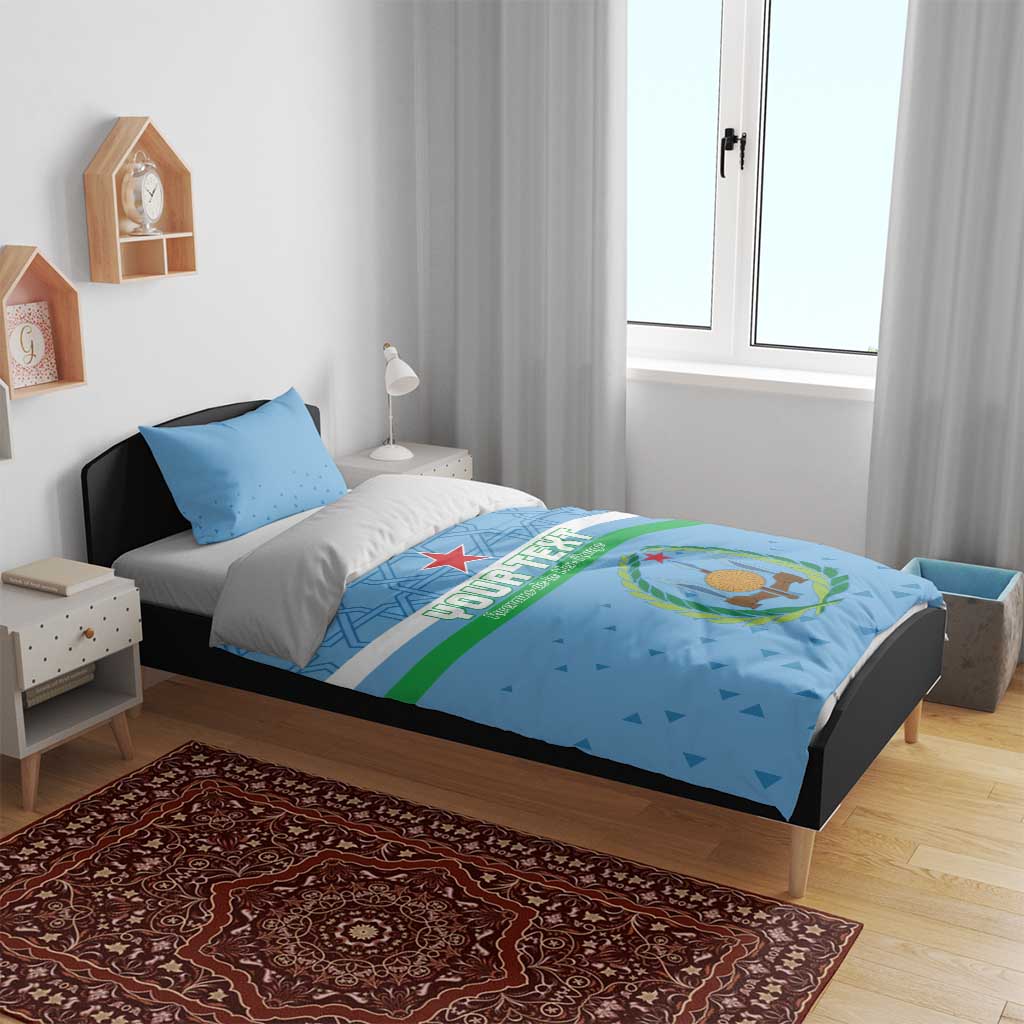 Custom Djibouti Football Bedding Set Go Champions