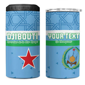 Custom Djibouti Football 4 in 1 Can Cooler Tumbler Go Champions