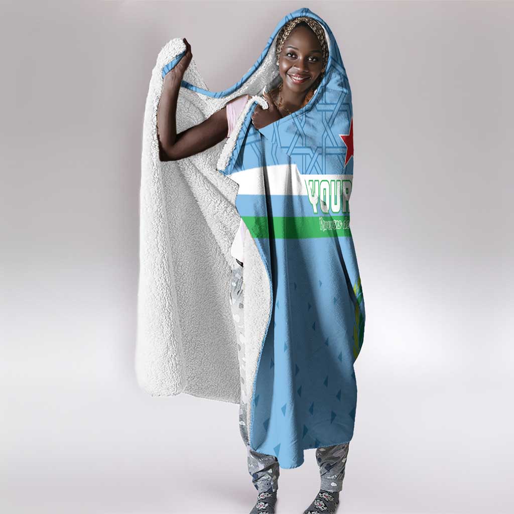 Custom Djibouti Football Hooded Blanket Go Champions