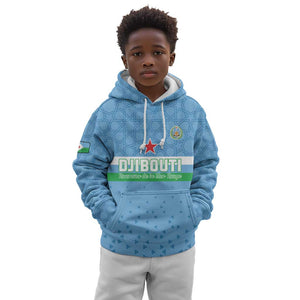 Custom Djibouti Football Kid Hoodie Go Champions