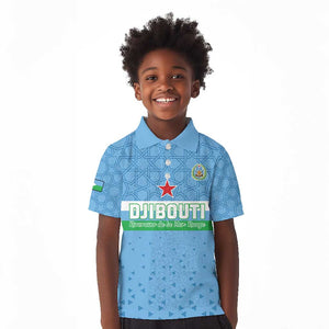 Custom Djibouti Football Kid Polo Shirt Go Champions