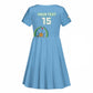 Custom Djibouti Football Kid Short Sleeve Dress Go Champions