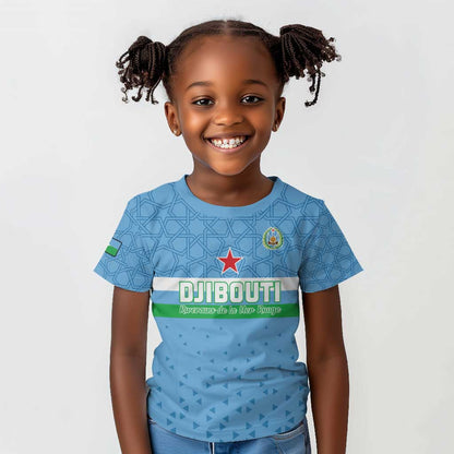 Custom Djibouti Football Kid T shirt Go Champions