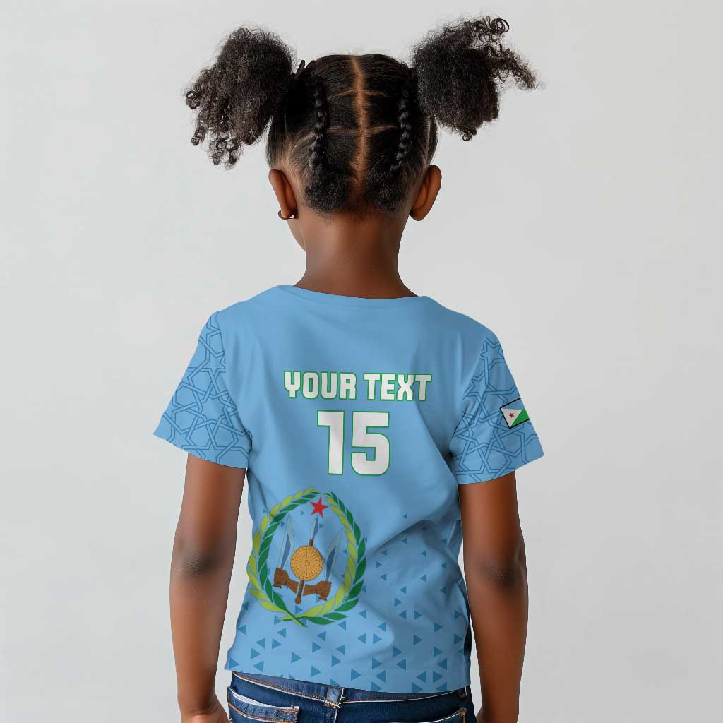 Custom Djibouti Football Kid T shirt Go Champions