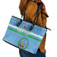 Custom Djibouti Football Leather Tote Bag Go Champions
