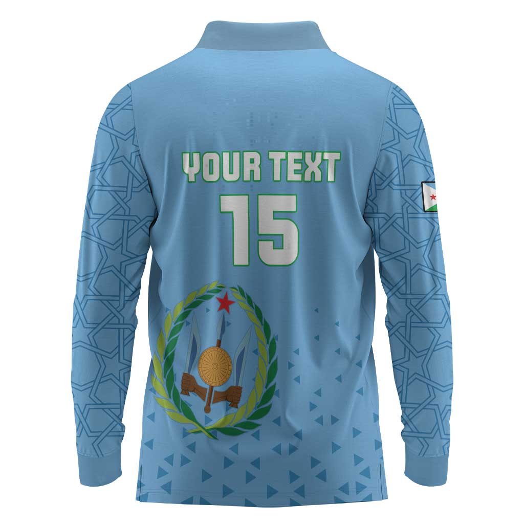 Custom Djibouti Football Long Sleeve Polo Shirt Go Champions