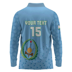 Custom Djibouti Football Long Sleeve Polo Shirt Go Champions