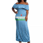 Custom Djibouti Football Off Shoulder Maxi Dress Go Champions