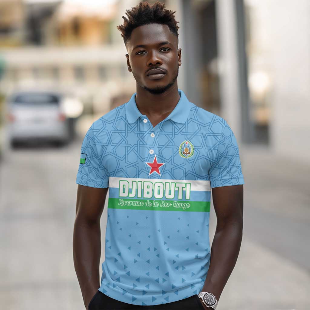 Custom Djibouti Football Polo Shirt Go Champions