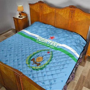 Custom Djibouti Football Quilt Go Champions