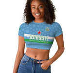 Custom Djibouti Football Raglan Cropped T shirt Go Champions