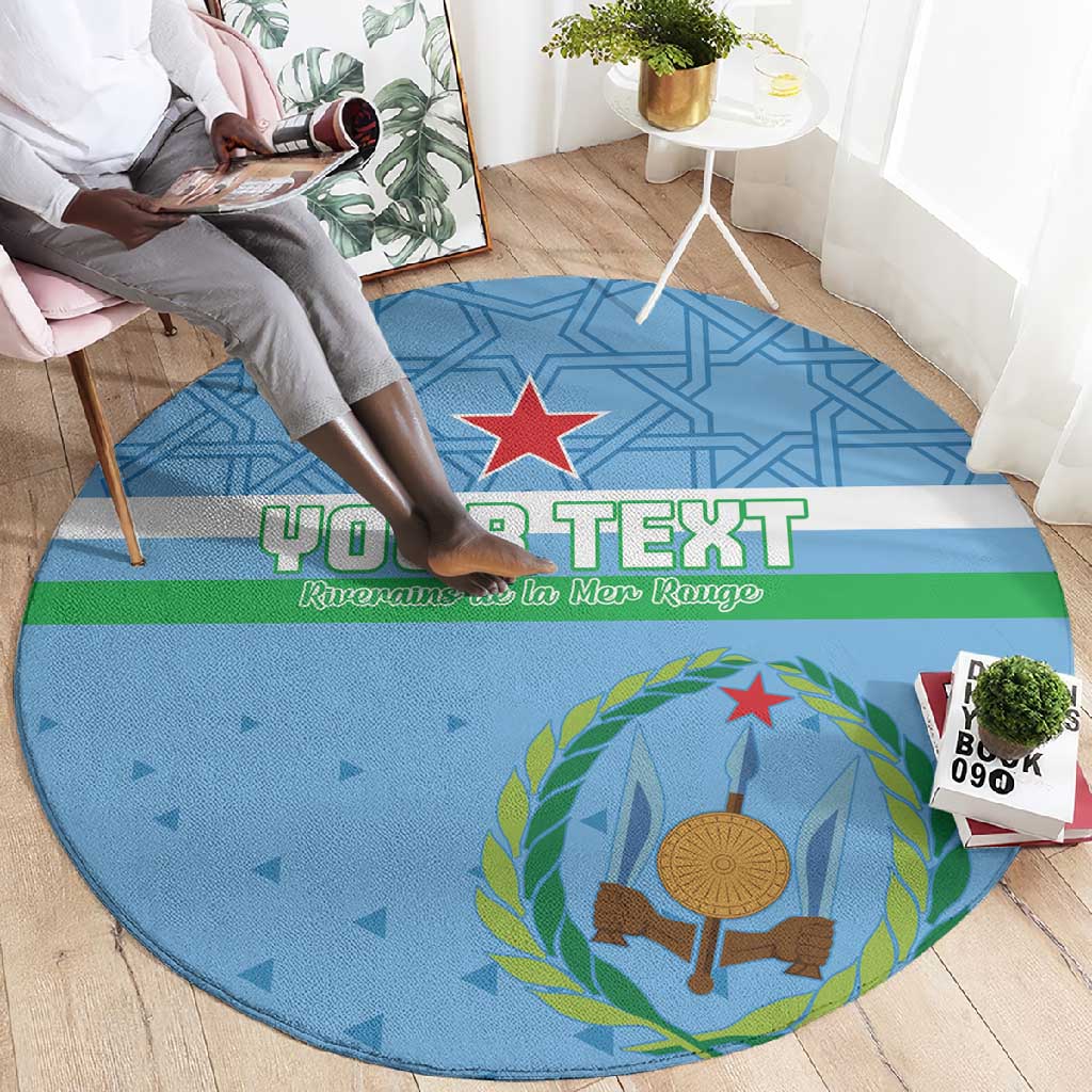 Custom Djibouti Football Round Carpet Go Champions