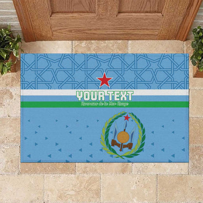 Custom Djibouti Football Rubber Doormat Go Champions