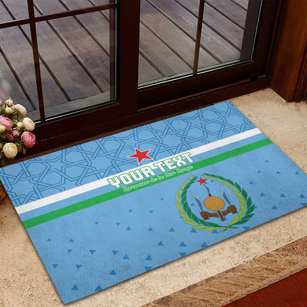 Custom Djibouti Football Rubber Doormat Go Champions