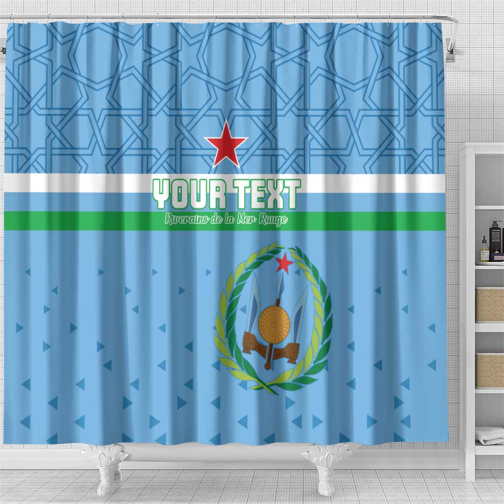 Custom Djibouti Football Shower Curtain Go Champions