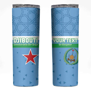 Custom Djibouti Football Skinny Tumbler Go Champions