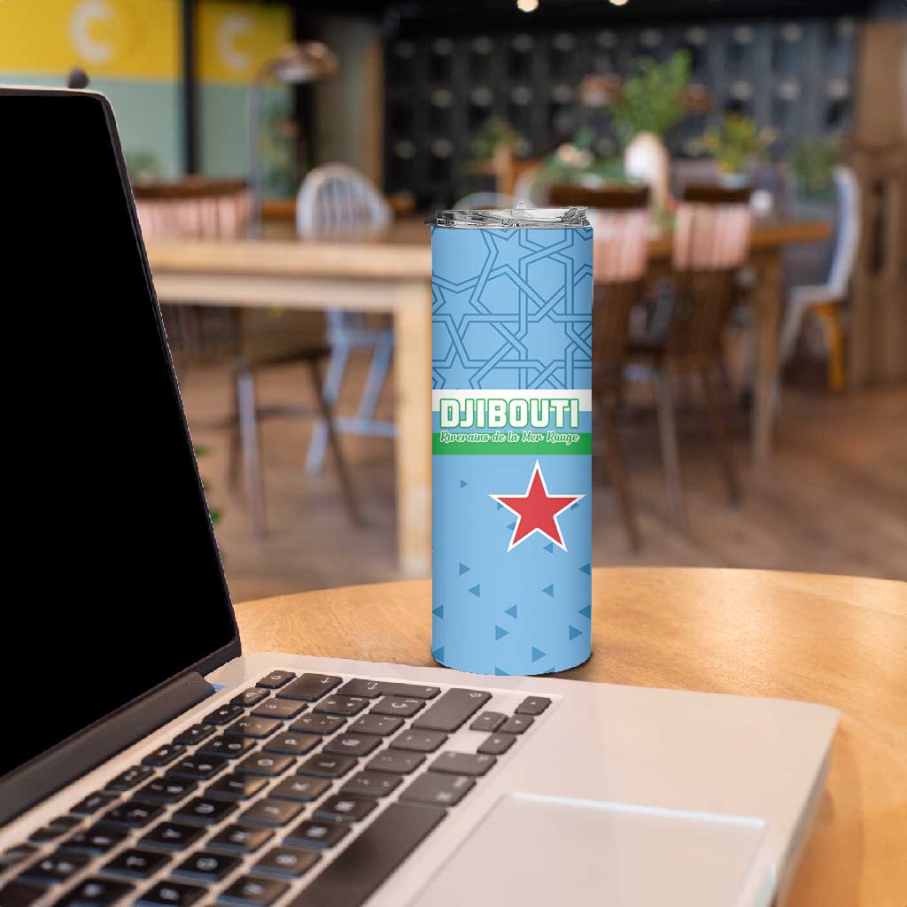 Custom Djibouti Football Skinny Tumbler Go Champions