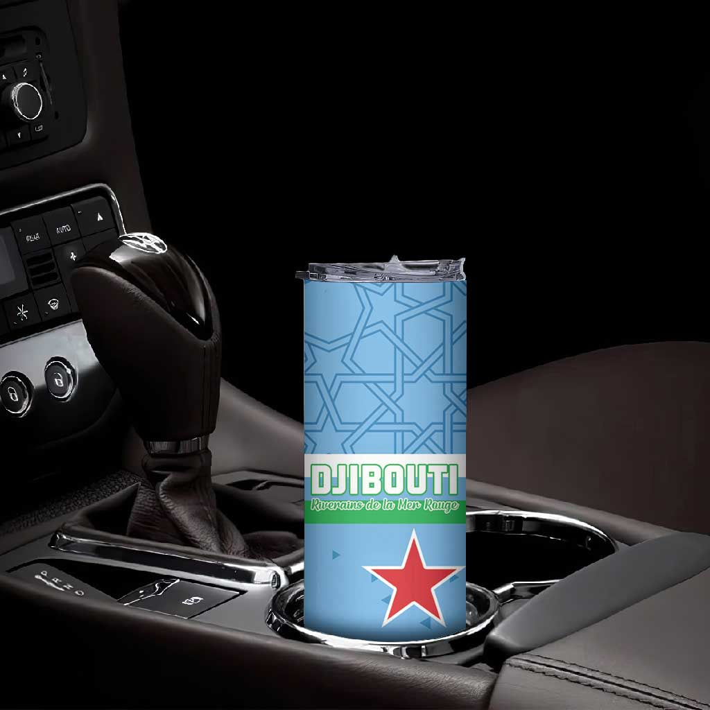 Custom Djibouti Football Skinny Tumbler Go Champions