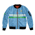 Custom Djibouti Football Sleeve Zip Bomber Jacket Go Champions